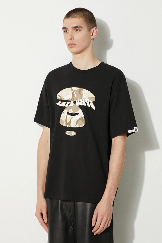 AAPE cotton t-shirt Basic Tee black AAPTEM1458XXM