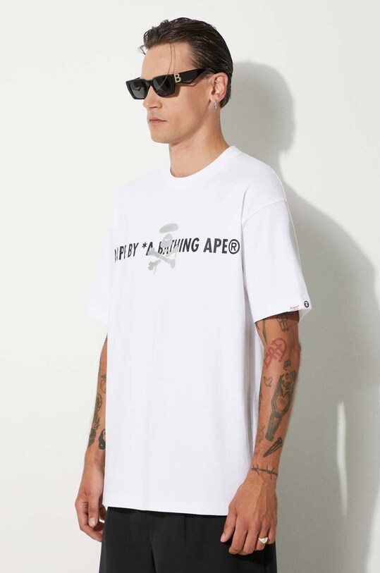 Хлопковая футболка AAPE Basic Tee белый AAPTEM1454XXM