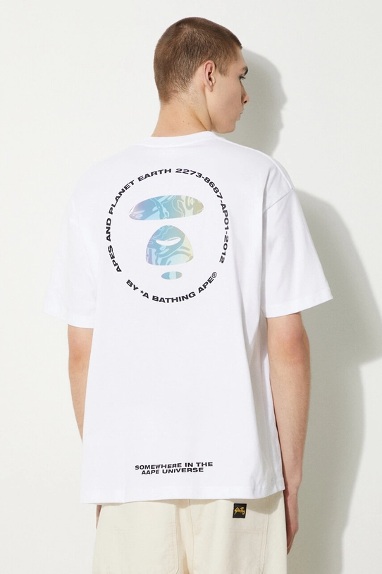 AAPE t-shirt in cotone Basic Tee rilassato bianco AAPTEM1457XXM