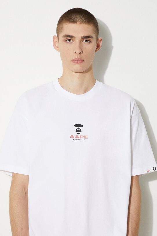AAPE cotton t-shirt Basic Tee white AAPTEM1457XXM