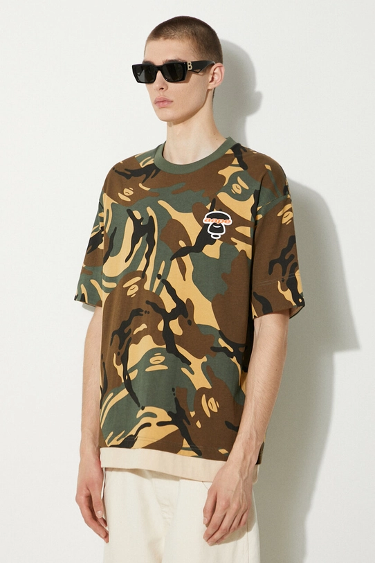 AAPE cotton t-shirt Fancy Tee AAPTEM1461XBM green