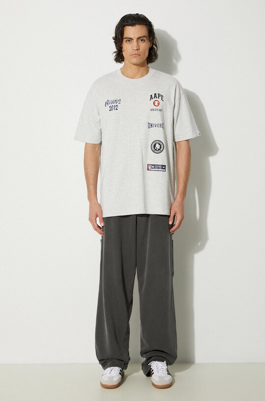AAPE t-shirt in cotone Fancy Tee AAPTEM1462XAM grigio SS24