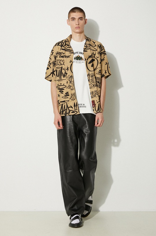 Bavlněné tričko AAPE Basic Tee AAPTEM1493XXM béžová SS24