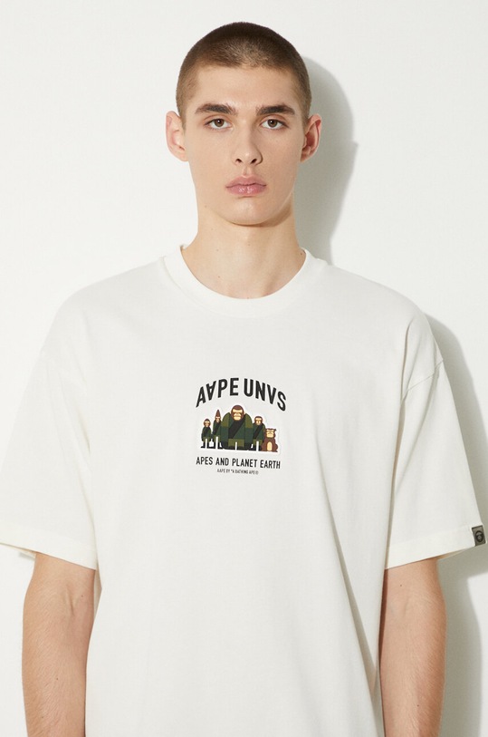 Bavlněné tričko AAPE Basic Tee AAPTEM1493XXM béžová