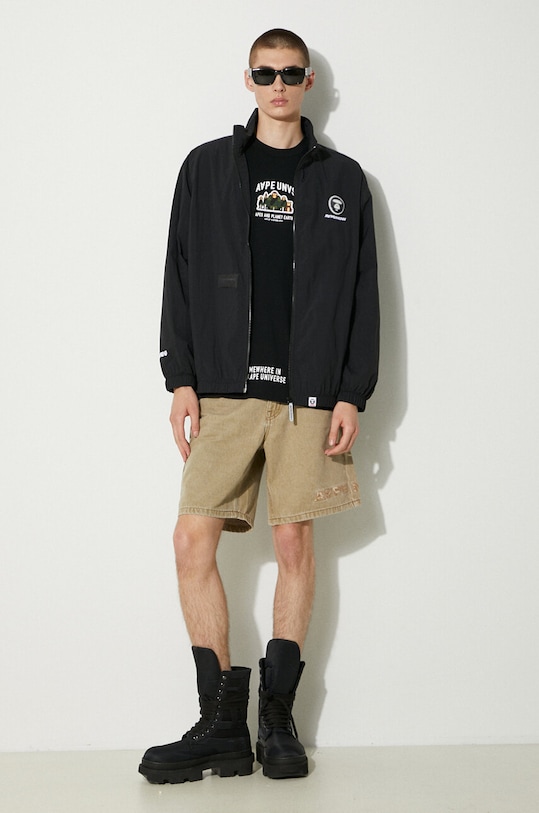 Хлопковая футболка AAPE Basic Tee AAPTEM1493XXM чёрный SS24