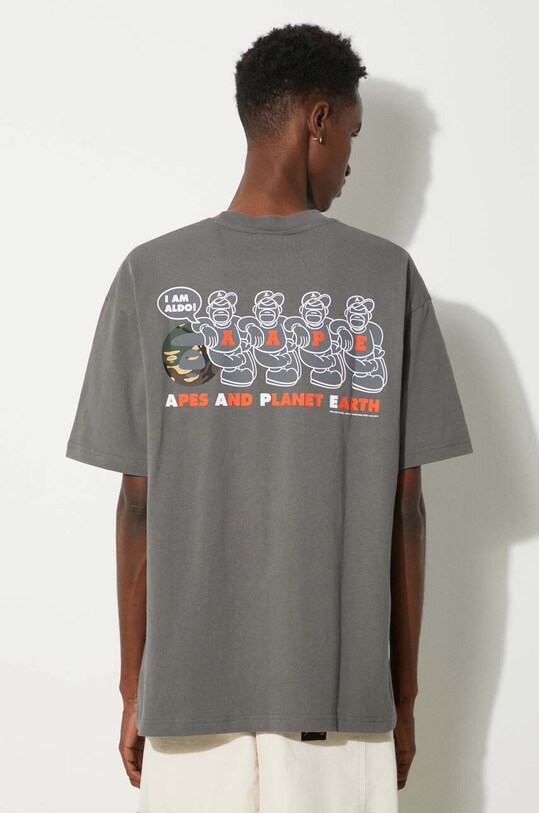 Дрехи Памучна тениска AAPE Basic Tee AAPTEM1495XXM сив