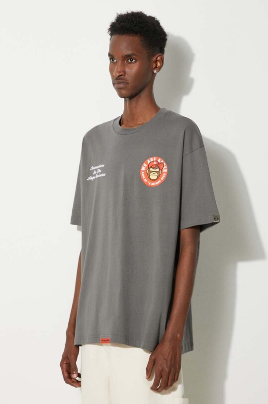 Памучна тениска AAPE Basic Tee сив AAPTEM1495XXM