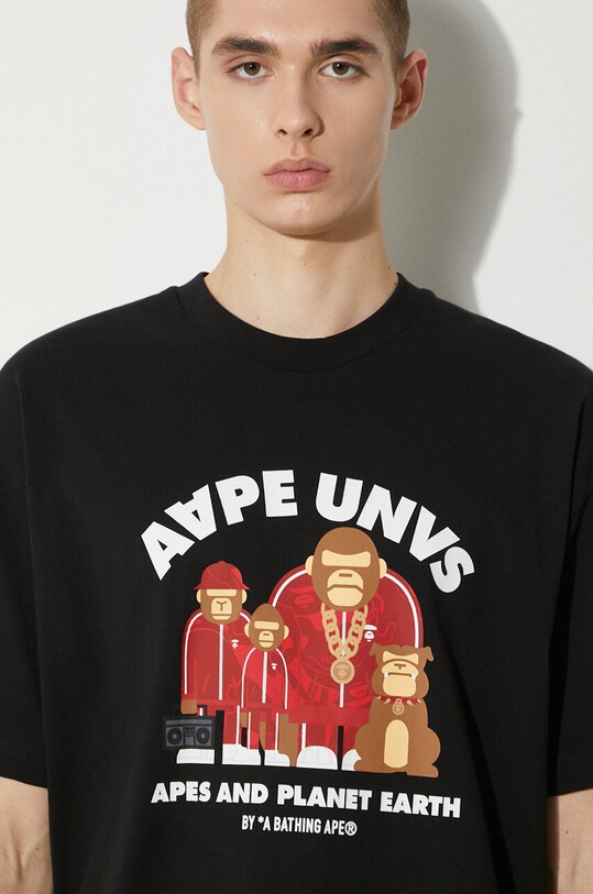 Bavlnené tričko AAPE Theme Tee AAPTEM1496XXM čierna