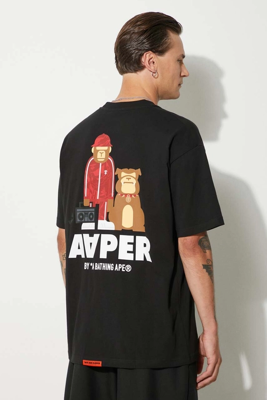 Бавовняна футболка AAPE Theme Tee надрук чорний AAPTEM1497XXM