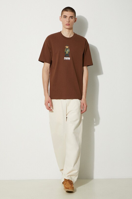 AAPE cotton t-shirt Theme Tee AAPTEM1498XXM brown SS24