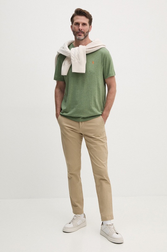 Polo Ralph Lauren t-shirt bawełniany 710671452 zielony SS24