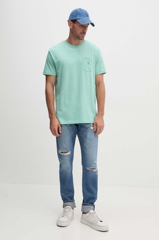 Bavlněné tričko Polo Ralph Lauren 710704248 zelená SS24
