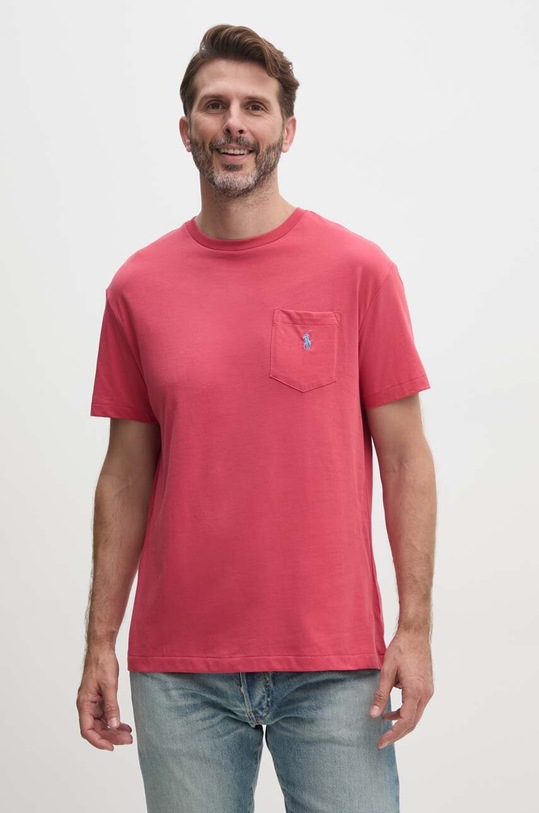 Bavlněné tričko Polo Ralph Lauren hladký červená 710704248
