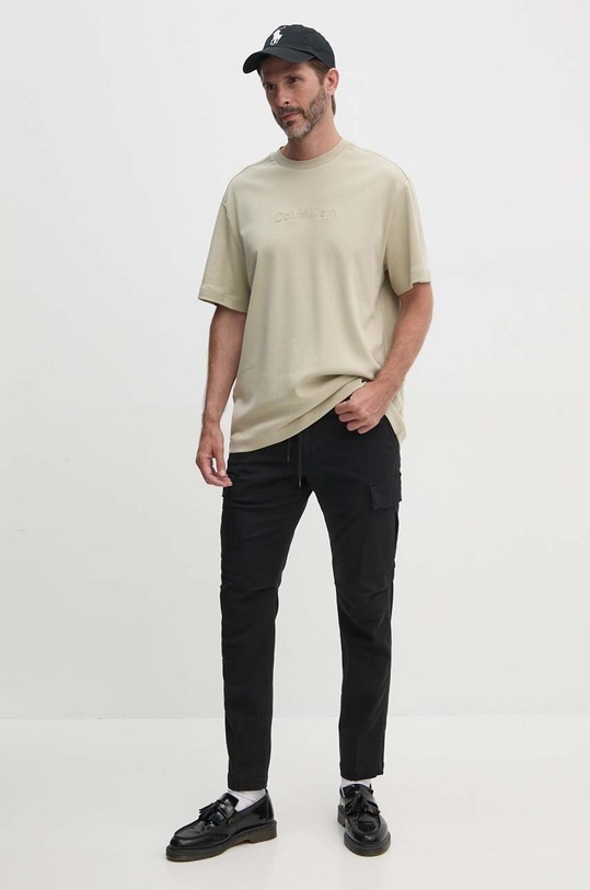 Calvin Klein t-shirt bawełniany K10K112747 zielony SS24