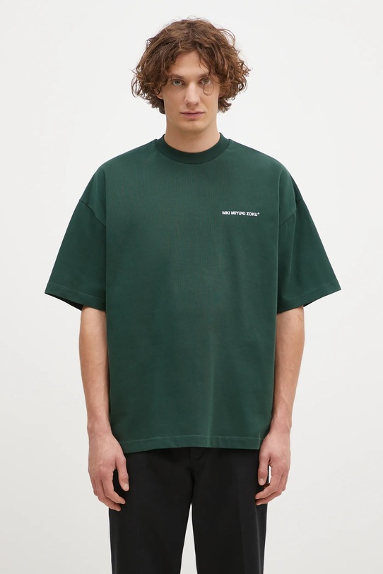 Βαμβακερό μπλουζάκι MKI MIYUKI ZOKU Uniform στάμπα πράσινο UNIFORM.TSHIRT