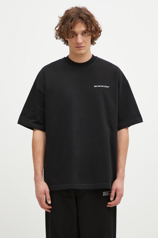 MKI MIYUKI ZOKU cotton t-shirt Uniform relaxed black UNIFORM.TSHIRT