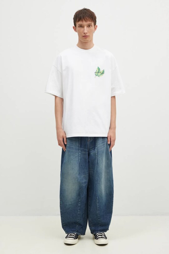 MKI MIYUKI ZOKU t-shirt in cotone Leaf 943011001 bianco