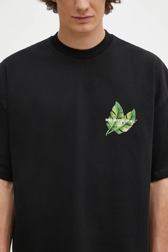 MKI MIYUKI ZOKU t-shirt in cotone Leaf nero 943011001