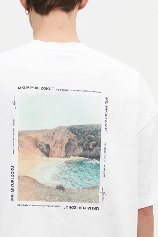 Бавовняна футболка MKI MIYUKI ZOKU Resort білий RESORT.TSHIRT