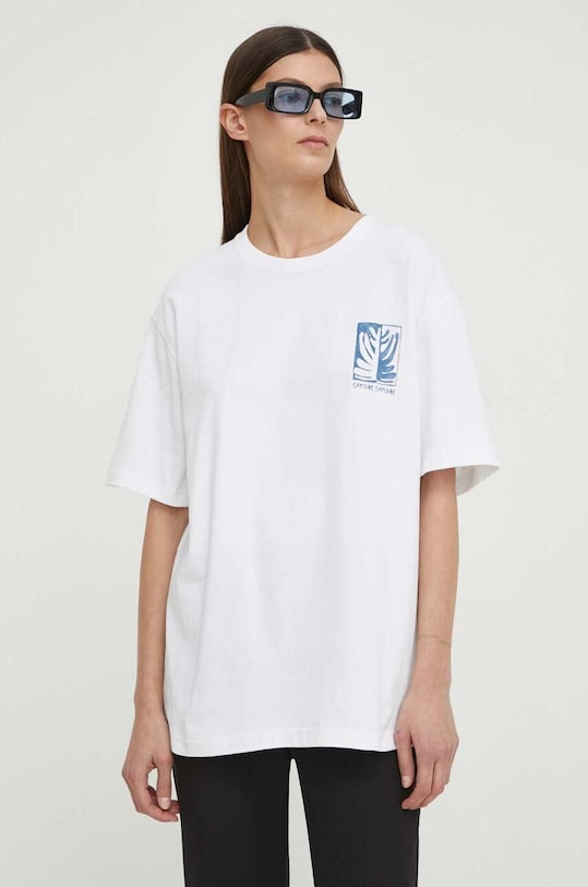 Samsoe Samsoe t-shirt bawełniany SAWIND U24100011 biały SS24