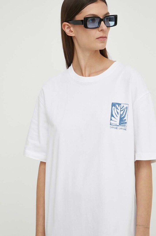 Samsoe Samsoe t-shirt bawełniany SAWIND biały U24100011