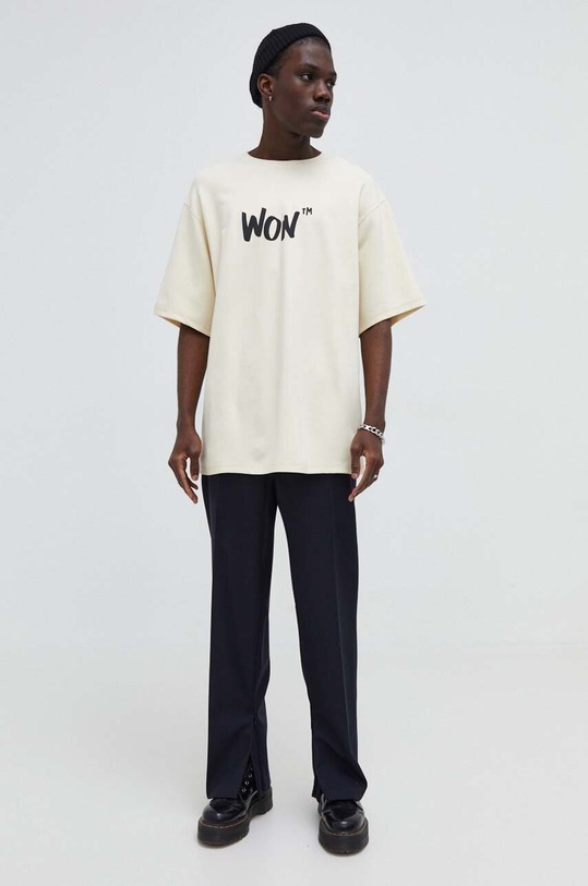 Won Hundred tricou 2999.12066 bej SS24