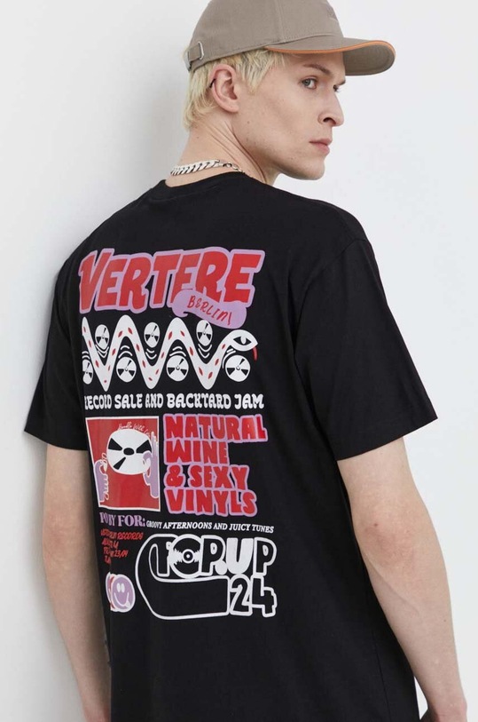 Vertere Berlin tricou din bumbac negru VER.T225
