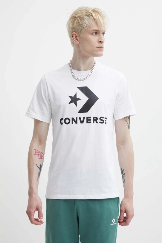 Хлопковая футболка Converse белый 10025458.A03