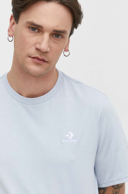 Bavlnené tričko Converse modrá 10023876.A31