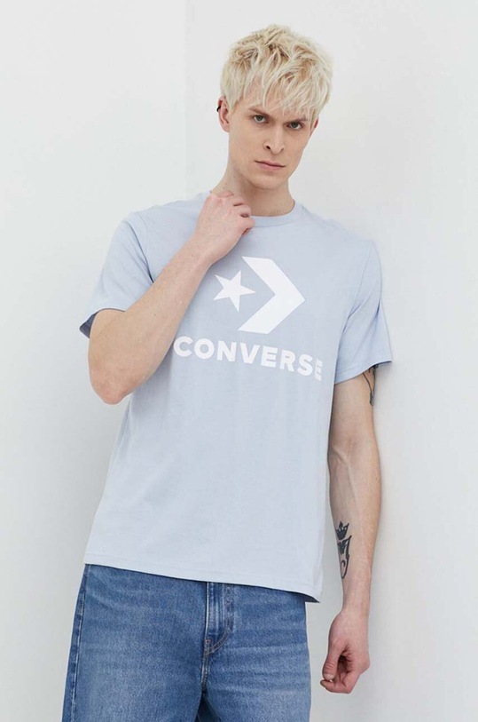Pamučna majica Converse plava 10025458.A24