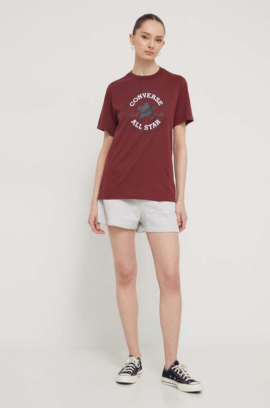 Converse t-shirt in cotone 10025459.A24 granata SS24
