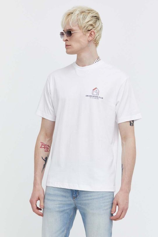 On Vacation t-shirt bawełniany Mi Casa biały OVC.T149