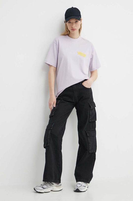 Одежда Хлопковая футболка On Vacation Enjoy OVC.T150 фиолетовой