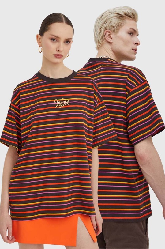 Converse t-shirt bawełniany converse x wonka wzorzyste multicolor 10026545.A01