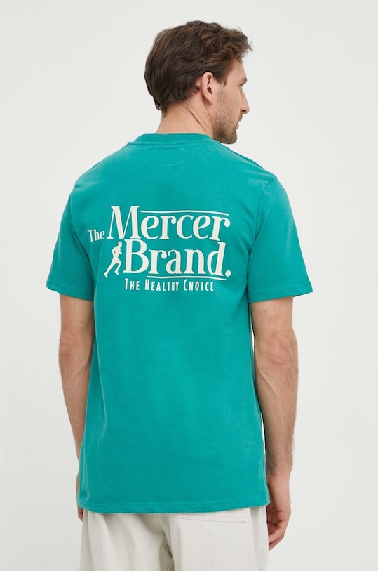 Bavlnené tričko The Mercer Brand The Heavy Tee MEAP241002 tyrkysová
