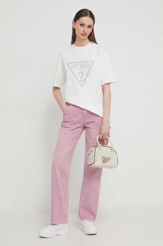 Odzież Guess Originals t-shirt bawełniany M3BI82K9XF1 beżowy