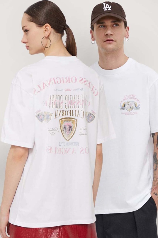 Guess Originals t-shirt bawełniany nadruk biały M4GI04K9XF1