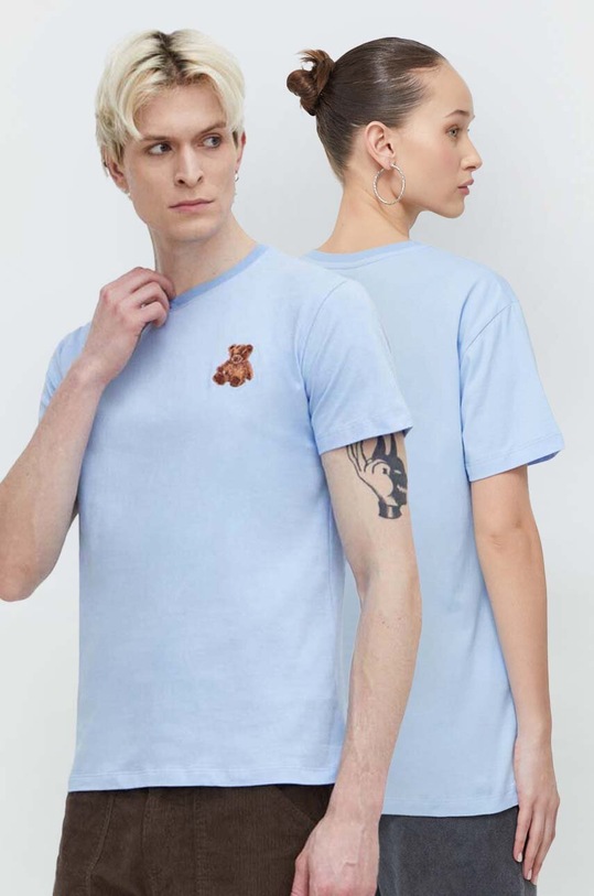 Bavlnené tričko Kaotiko nášivka modrá AM054.02.G002