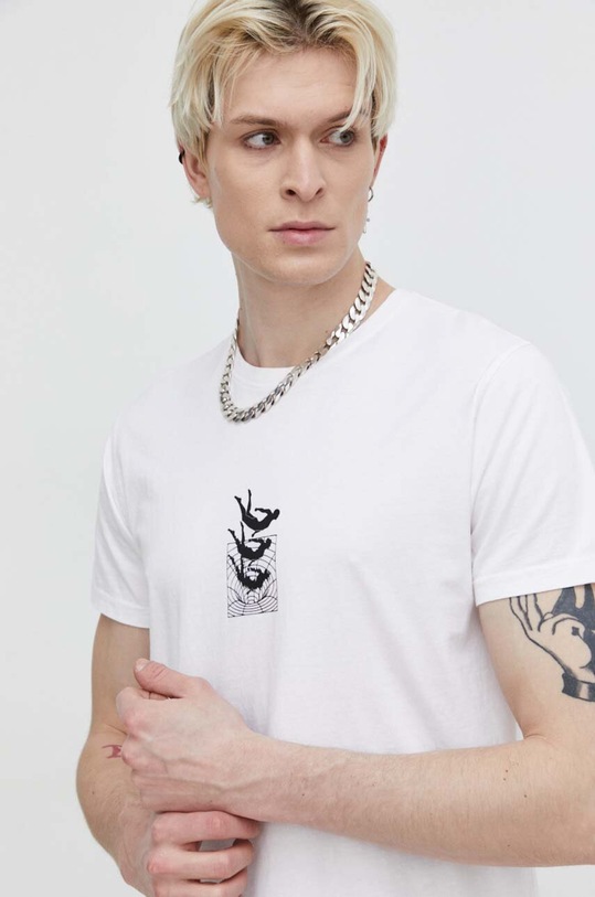 Bombažna kratka majica Kaotiko bela AO015.01.G002