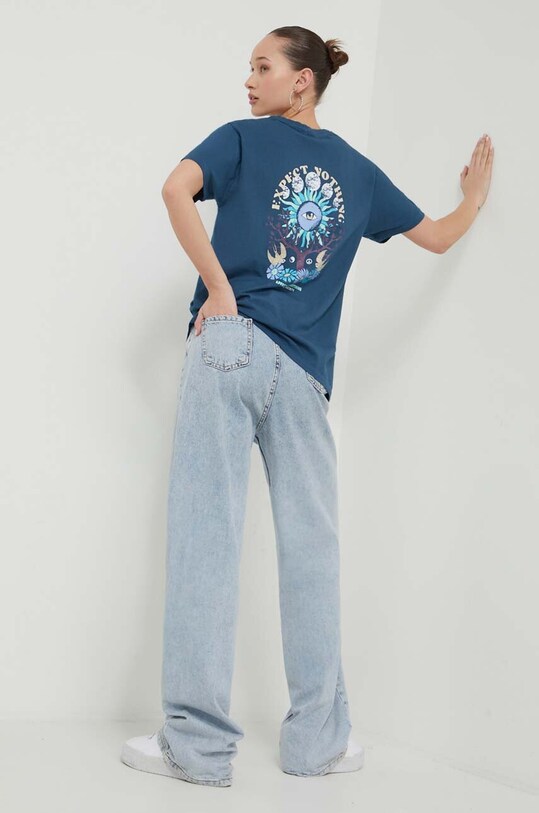 Kaotiko tricou din bumbac AO019.01.G002 bleumarin SS24