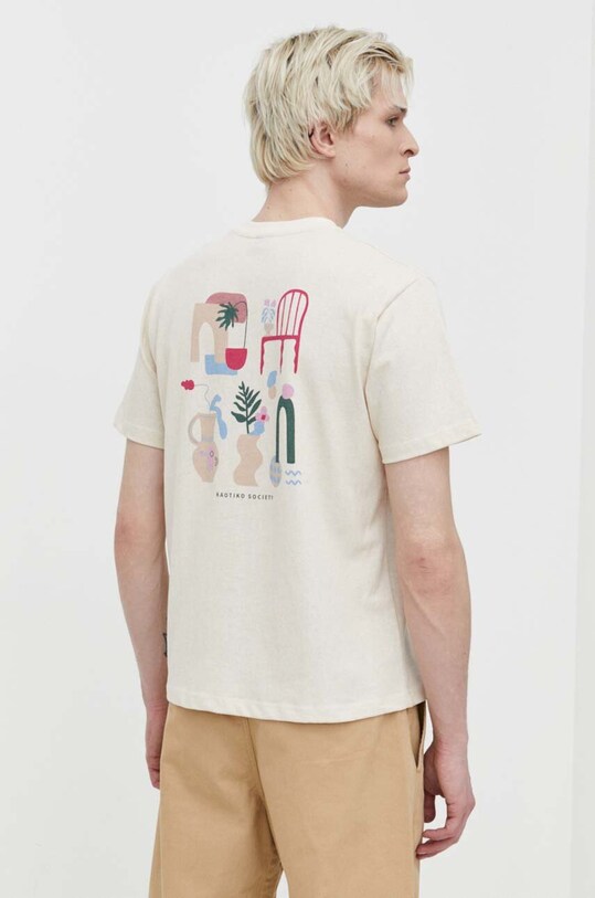 Kaotiko tricou din bumbac AO025.01S.G002 bej SS24