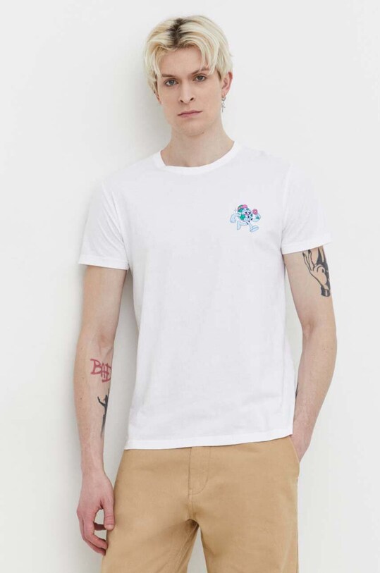 Kaotiko tricou din bumbac AO039.01.G002 alb SS24