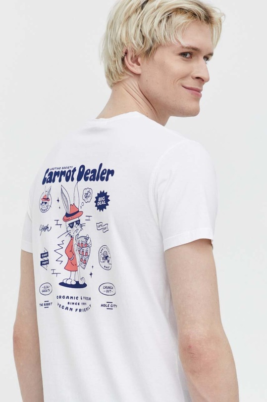 Kaotiko t-shirt bawełniany nadruk biały AO041.01.G002