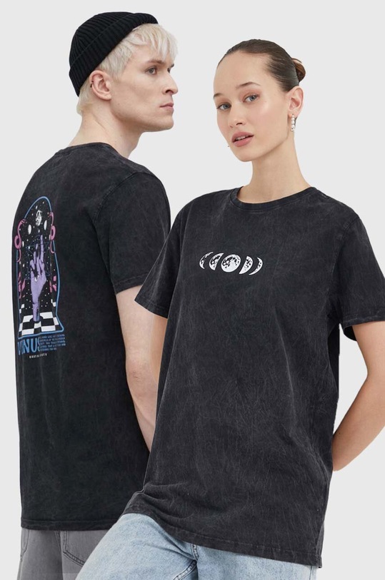 Kaotiko t-shirt bawełniany nadruk czarny AO042.01.G002