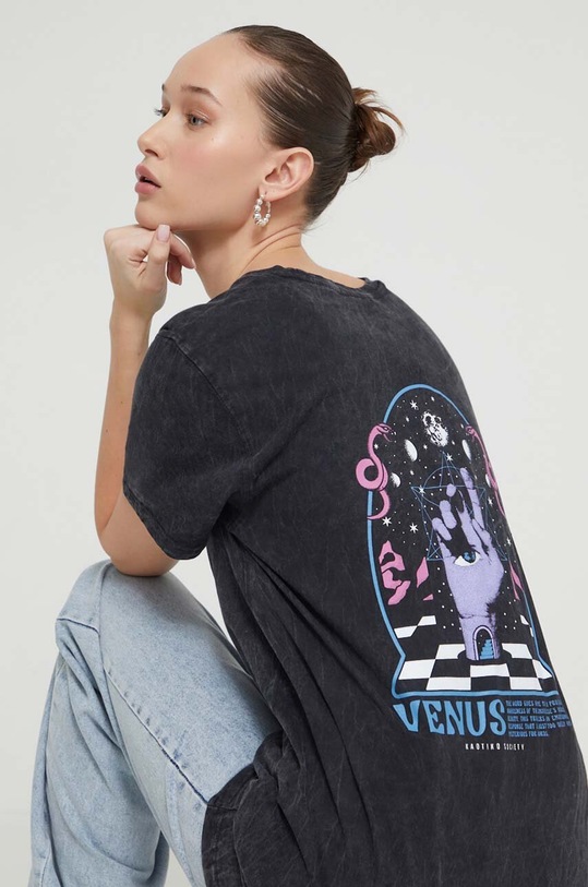 Odzież Kaotiko t-shirt bawełniany AO042.01.G002 czarny