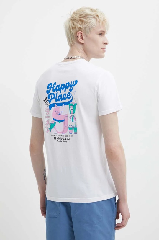 Bavlněné tričko Kaotiko AO001.01.H002 béžová