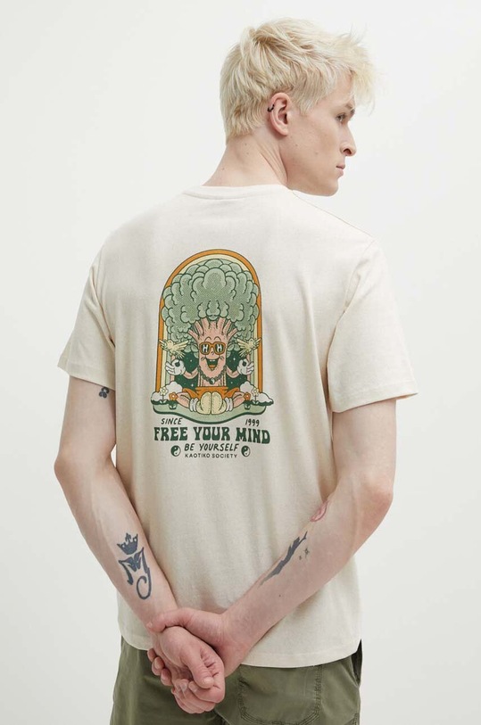 Kaotiko tricou din bumbac AO038.01S.G002 bej SS24