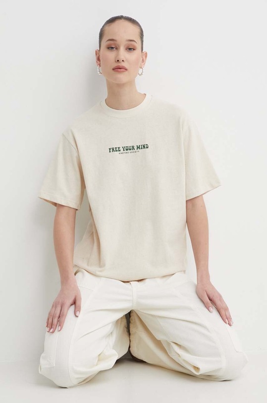 Îmbrăcăminte Kaotiko tricou din bumbac AO038.01S.G002 bej