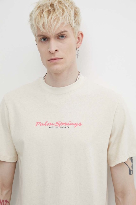 Kaotiko tricou din bumbac AO045.01S.G002 bej