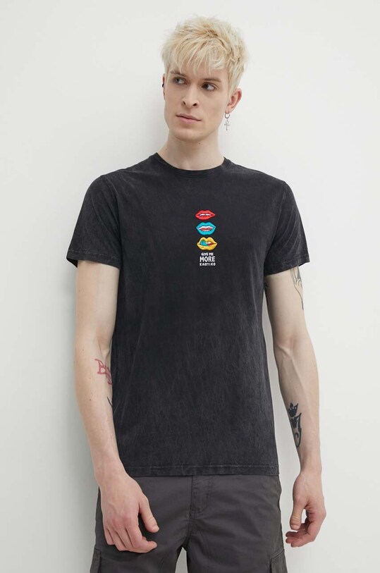 Бавовняна футболка Kaotiko чорний AK036.01.G002